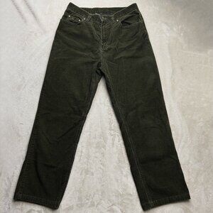 Lauren Jeans Co Ralph Lauren Women's 4 Corduroy Pants Dark Green Straight Leg